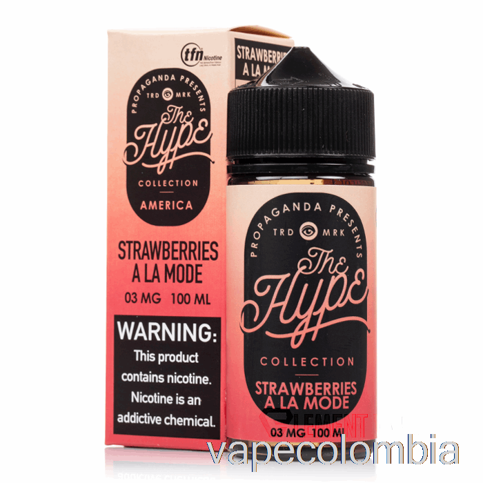 Vape Kit Completo Hype - Fresas A La Mode - E-líquidos De Propaganda - 100ml 0mg